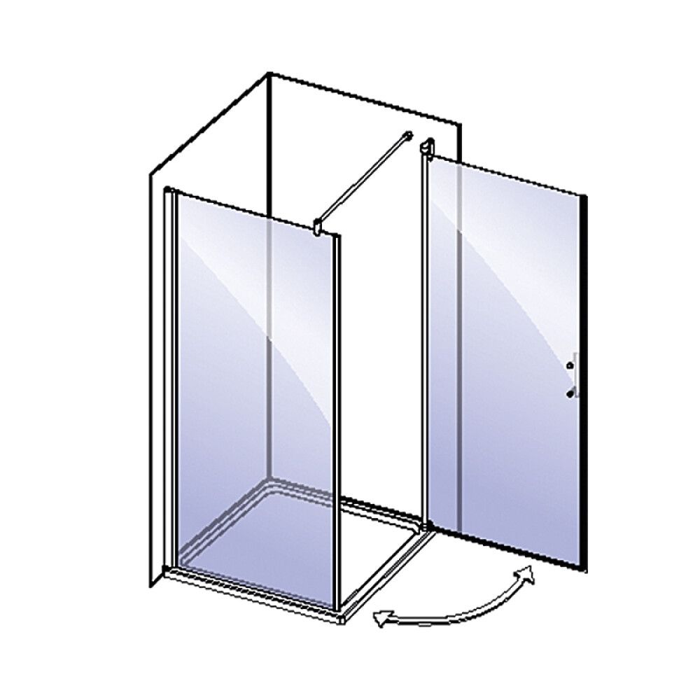 Suihkuovi Camargue Vario Hopea 100 cm