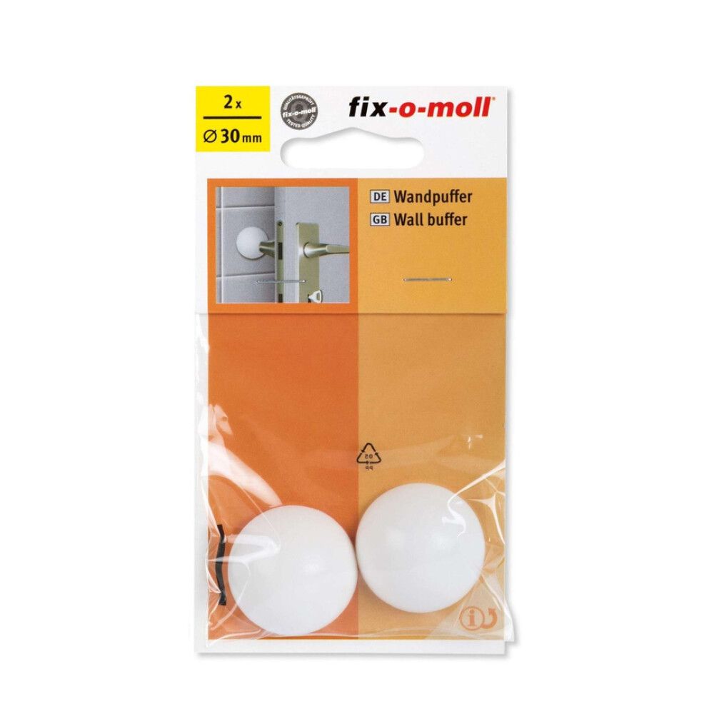 Ovenpysäytin Fix-o-moll 30 mm valkoinen 2 kpl