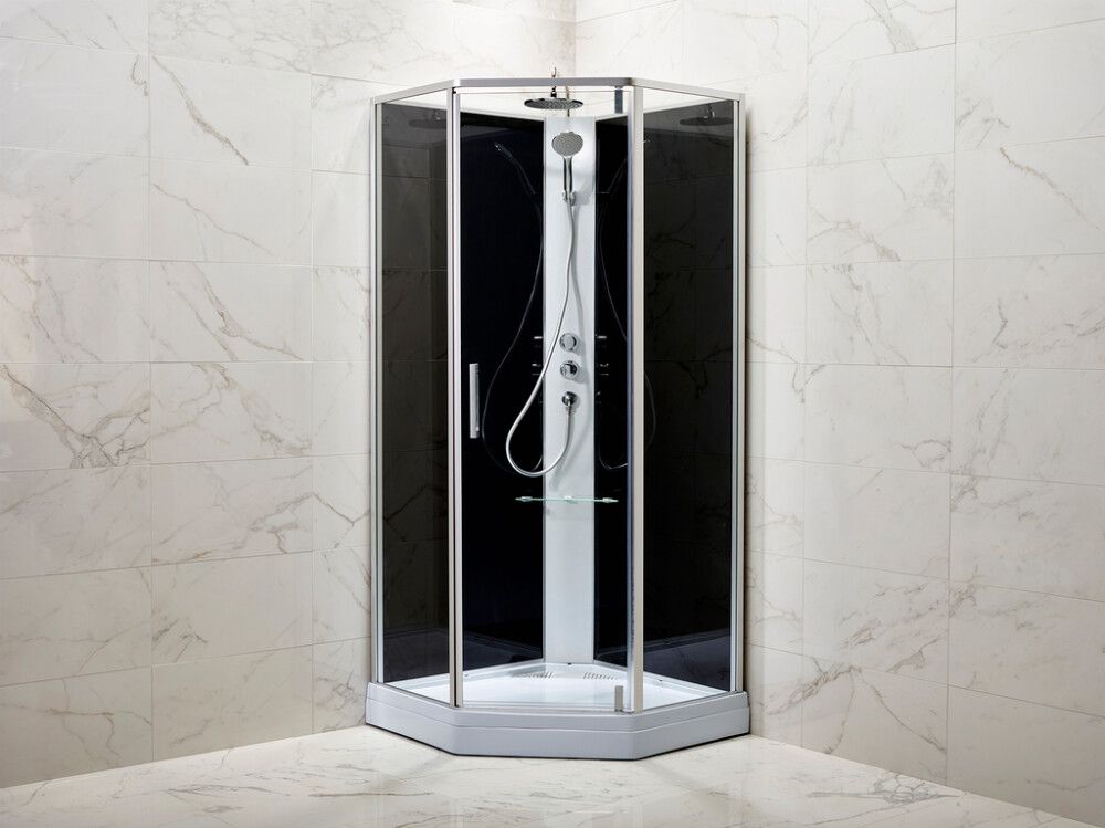 BAKGLAS I SVART 90X90 CM