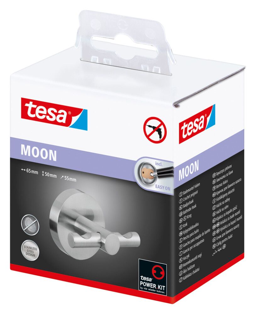 Pyyhekoukku tesa® Moon Ø 5 cm Kromi