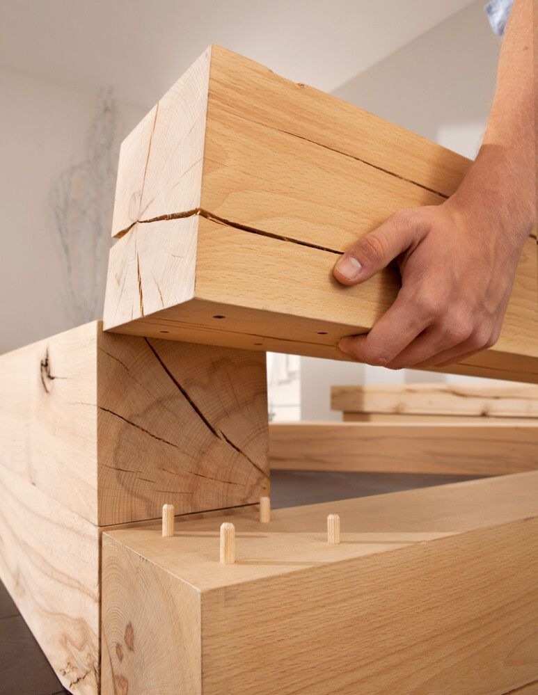 Pyökkipalkki Massiv Blox 150 x 150 mm, eri pituuksia