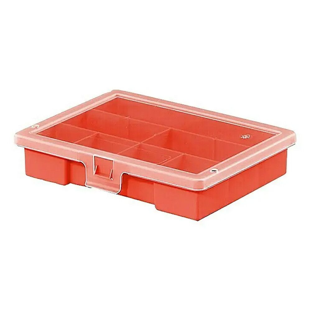 Säilytyslokerikko Kannella 8 Lokeroa 18 x 15 x 3,6 cm Punainen