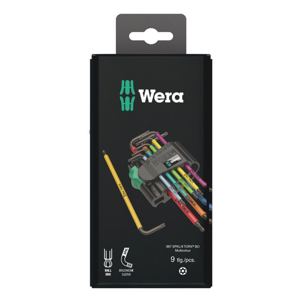L-avainsarja Wera 967/9 TORX-SARJA TX8 - TX40 BO 9-OS Multicolour 1 SB