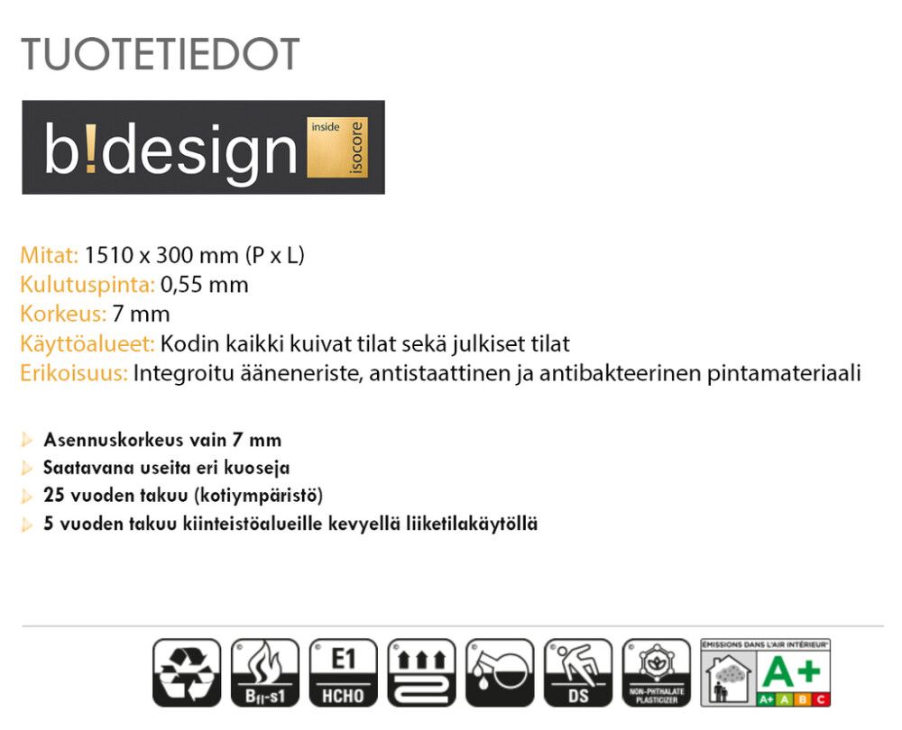 Mallipala vinyylilankulle b!design Isocore Valencia