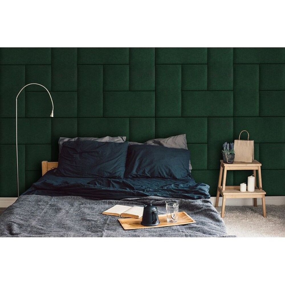 Verhoiltu seinäpaneeli Fllow Velvet Vihreä 38 30X30