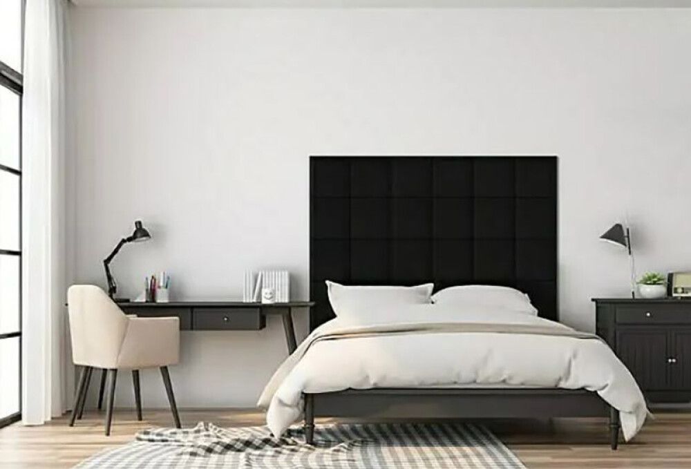 Verhoiltu seinäpaneeli Fllow Velvet Musta 100 30X30