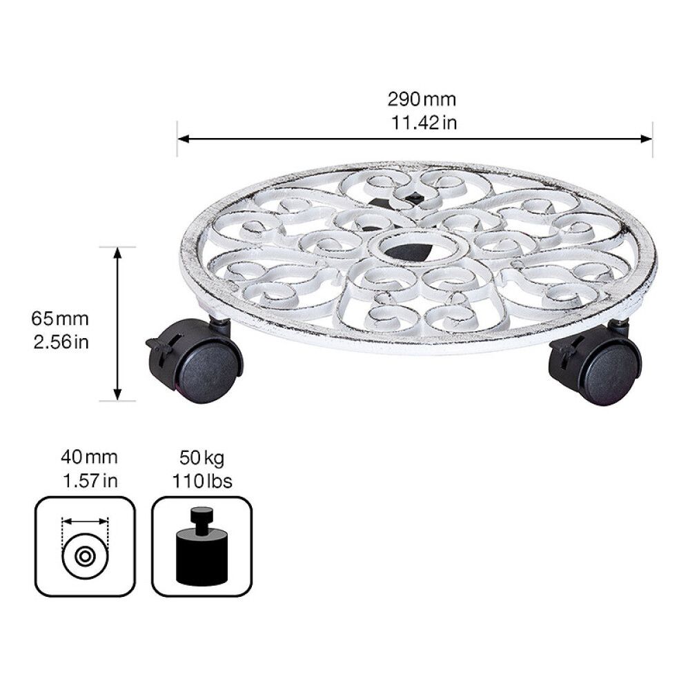 Ruukunalunen Antik 29 cm valkoinen