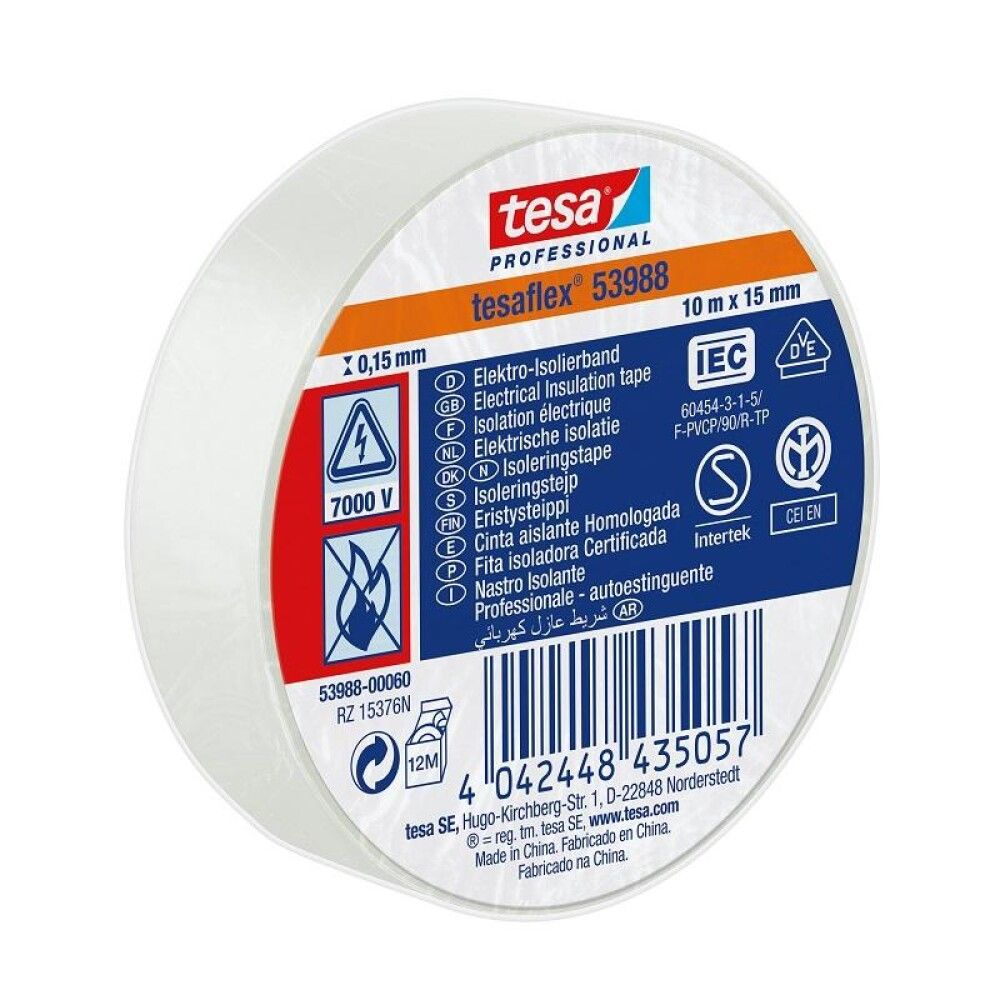 Eristysteippi Tesa Valkoinen 10 m x 15 mm