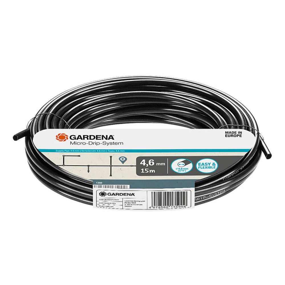 Haaroitusputki Gardena Micro-Drip musta Ø 4,6 mm x 15 m