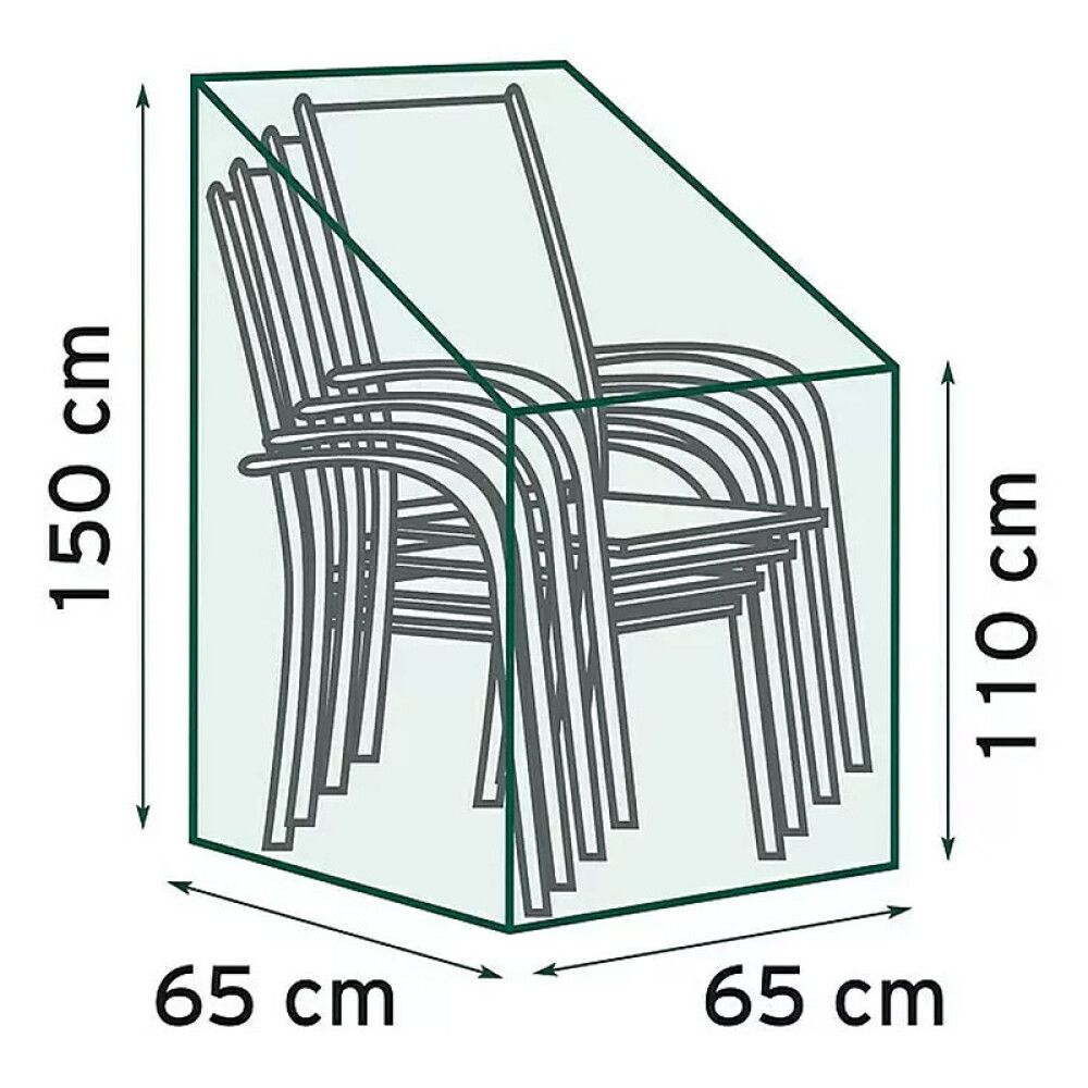 Kalustesuoja pinottaville tuoleille 65 x 65 x 150/110 cm kirkas