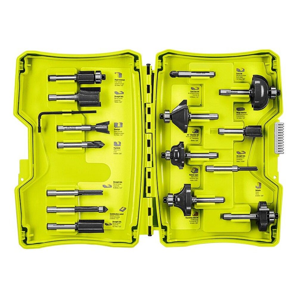 Jyrsinteräsarja Ryobi RAKRBS15 6 mm 15 kpl