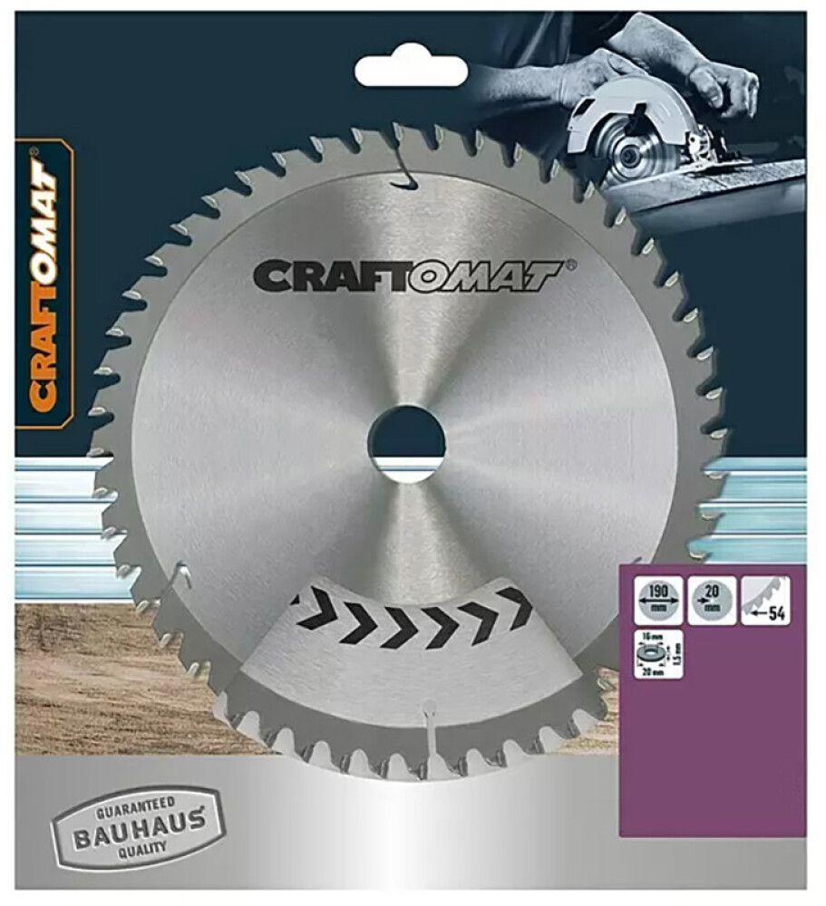 Pyörösahanterä Craftomat 190 x 20/16 mm 54H