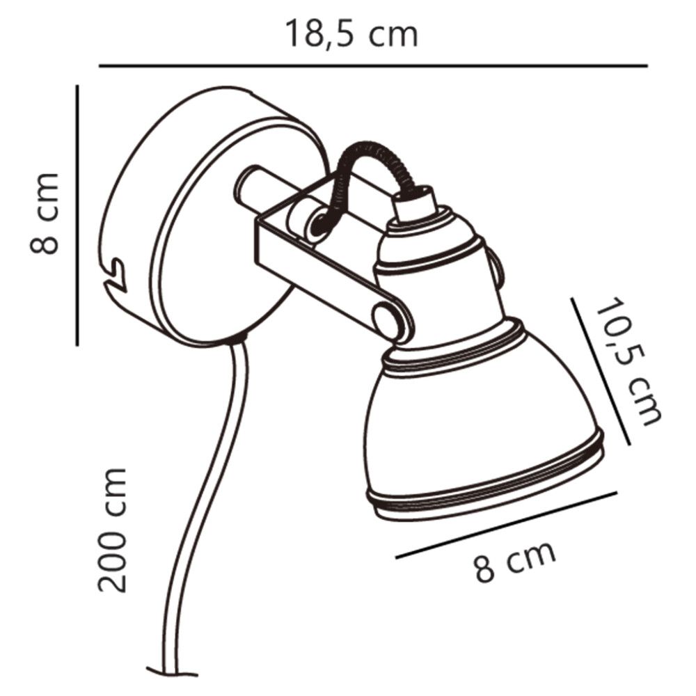 Seinäspotti Nordlux Aslak 1-os valkoinen Ø 8 cm