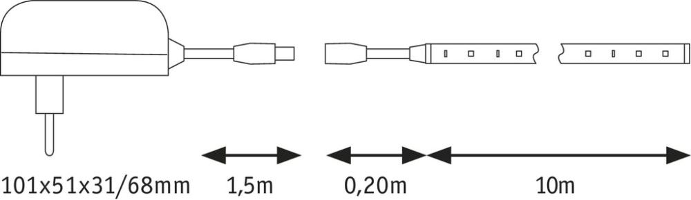 LED-nauha Setti SimpLED Lämmin Valkoinen 10m