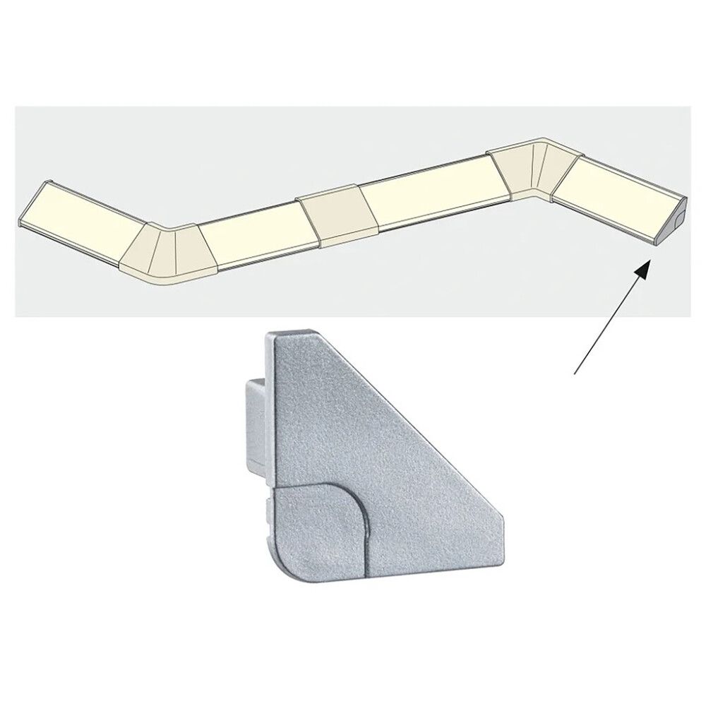 Delta listan päätypala Paulmann matta alumiini 2 kpl/pkt