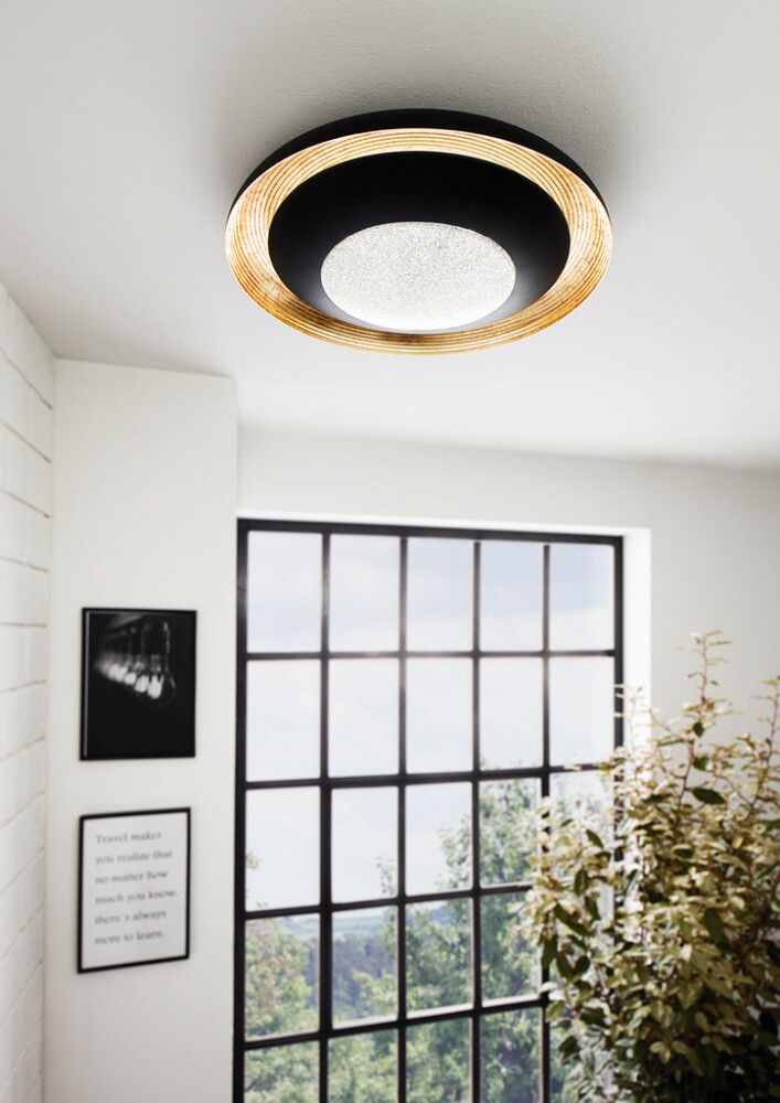 Plafondi Eglo Canicosa2 Ø 49,5 cm Musta-kulta