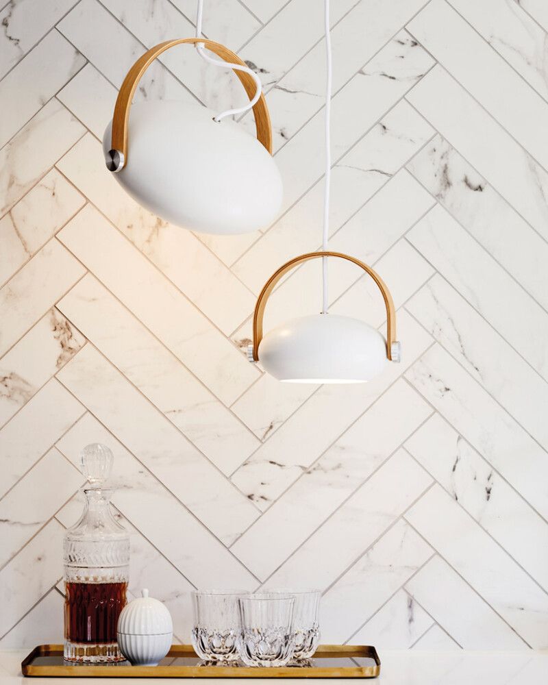 Riippuvalaisin Halotech D.C Valkoinen/tammi Ø40 cm