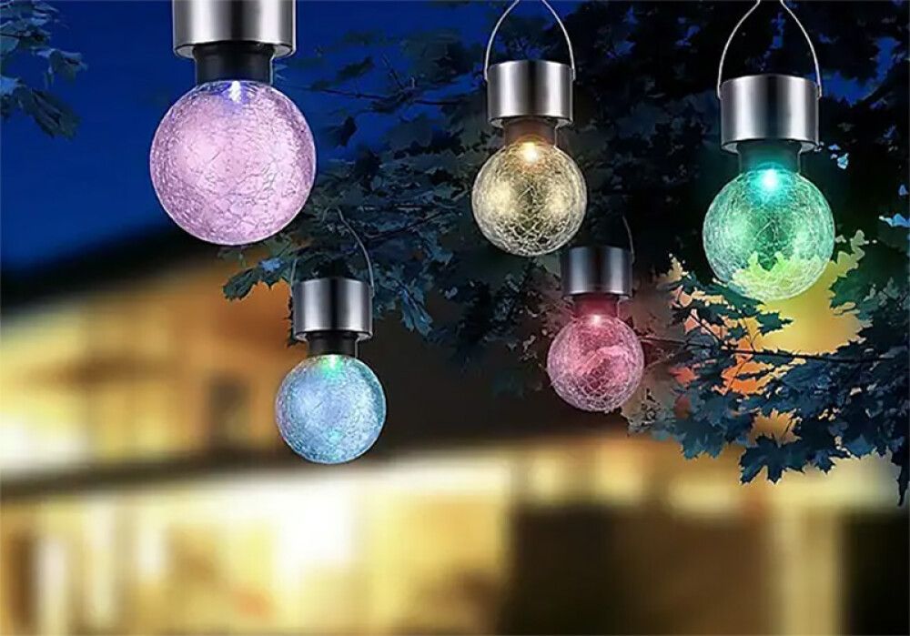 Solarvalaisin LED lasipallo RGB 2 kpl/pkt