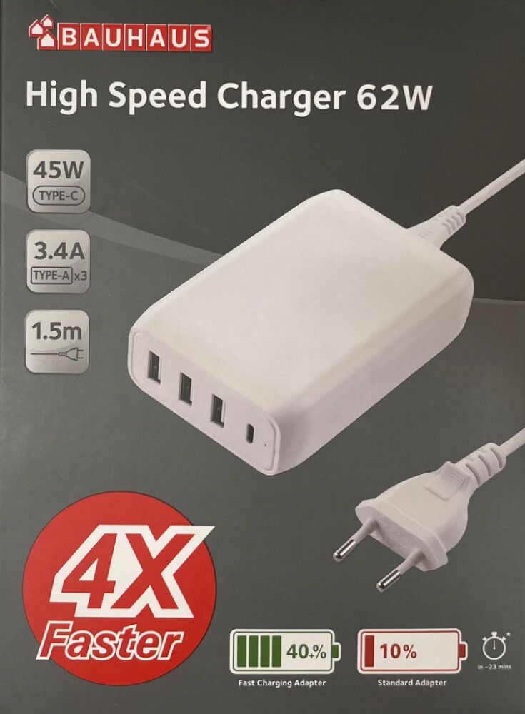 Laturi 45 W 3 x USB-A 1 x USB-C