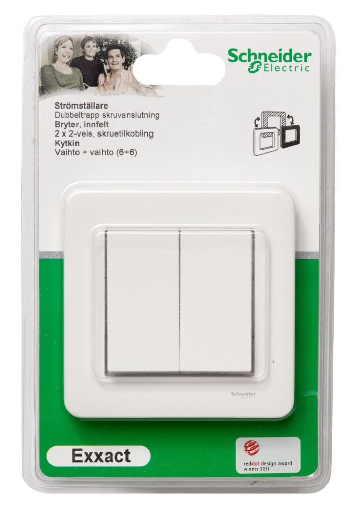 Kytkin Schneider Electric Exxact 6+6 Valkoinen