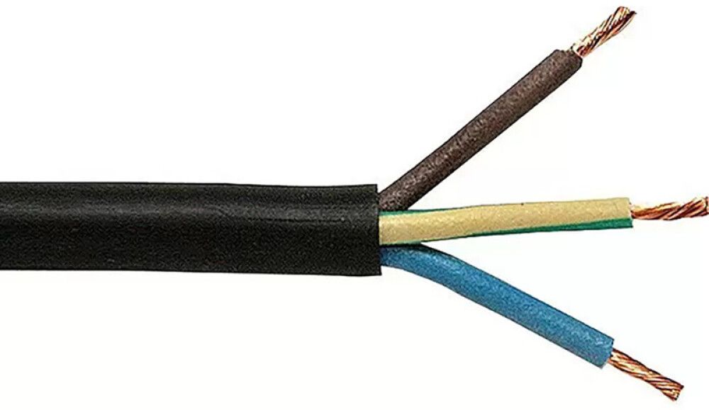 Kumikaapeli Kabelexpress H05RR-F 3 x 1,0 mm² musta (per metri)