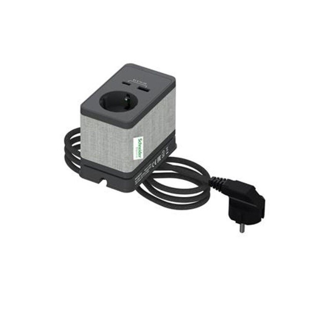 Pöytäpistorasia Schneider Electric Schuko/pinta-asennus Antrasiitti
