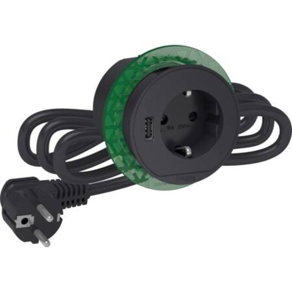 Pöytäpistorasia+USB Schneider Electric Unica System+ Antrasiitti