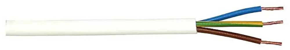 Muovikaapeli Kabelexpress H05VV-F 3x1,0 mm² valkoinen (per metri)