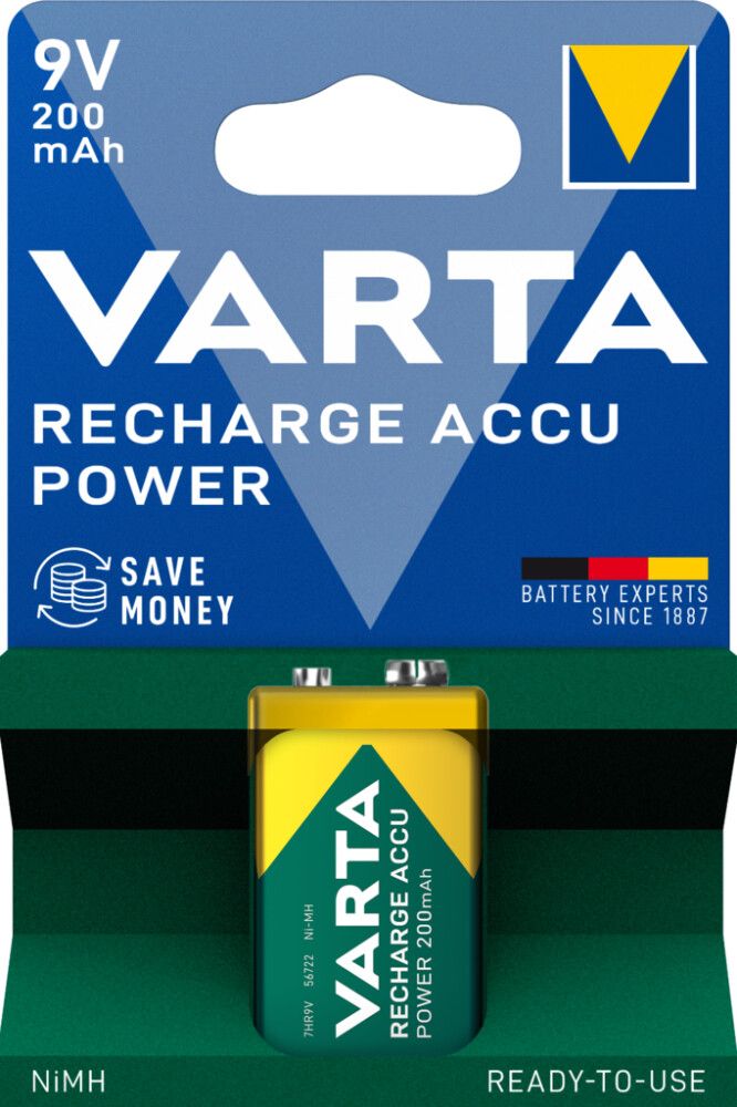Akkuparisto Varta Recharge Accu Power 9V 200 mAh