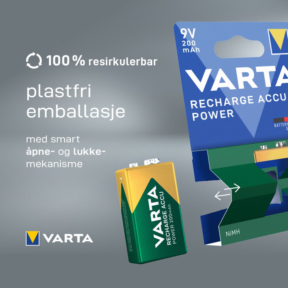 Akkuparisto Varta Recharge Accu Power 9V 200 mAh