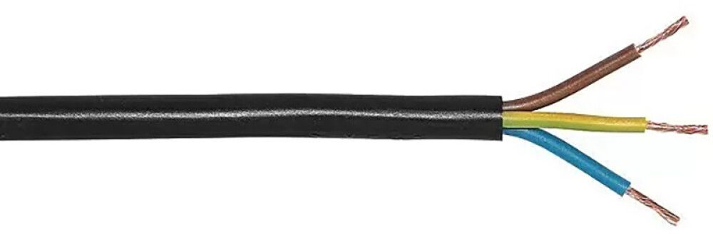 Muovikaapeli Kabelexpress H03VV-F 3x0,75 mm² musta 10 m