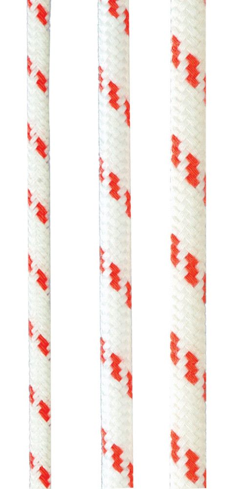 Yacht-naru Seilflechter Valkoinen/Punainen 8 mm (per metri)
