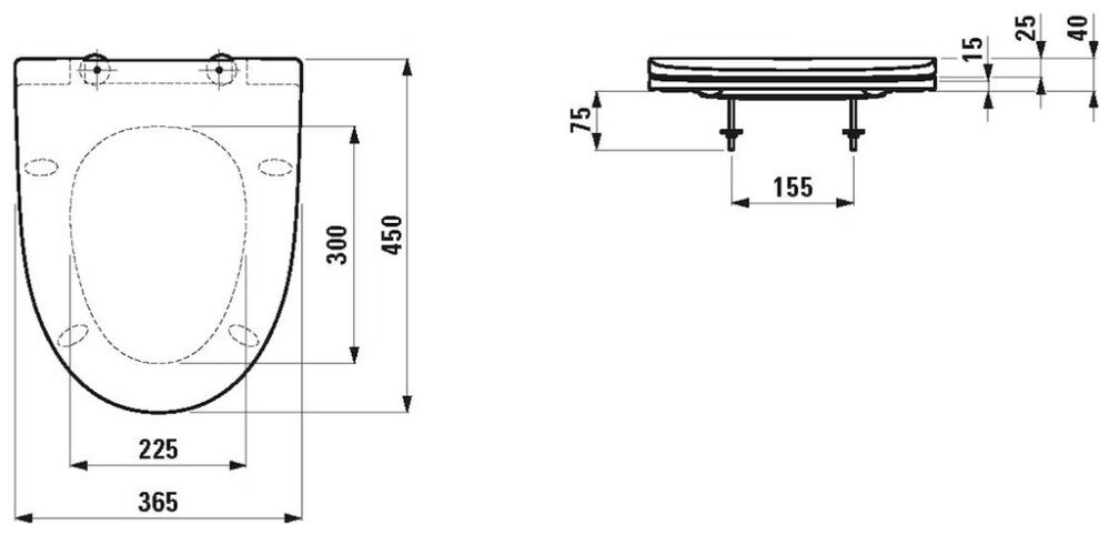 Istuinkansi Laufen Kompas & Pro N valkoinen 45 x 36,5 cm
