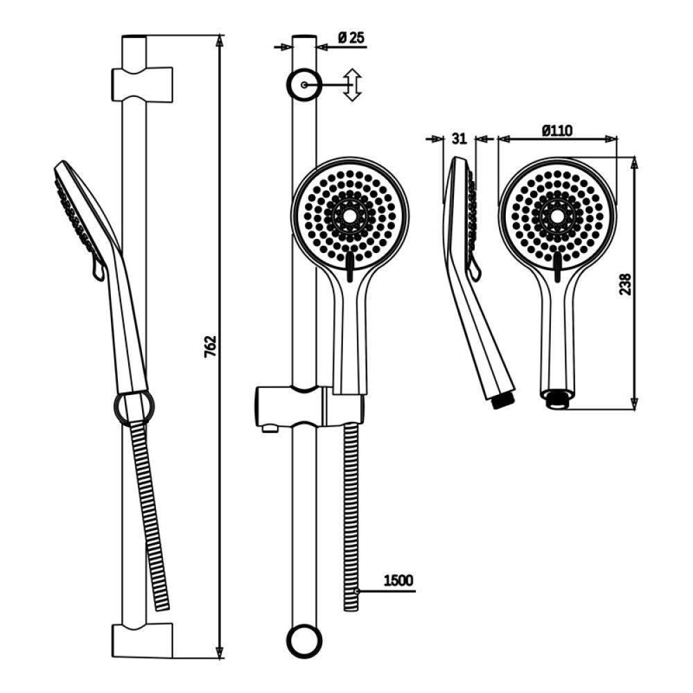 Käsisuihkusetti Camargue Samsø Blokhus