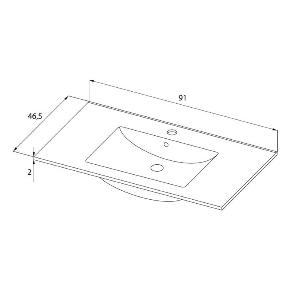 Pesuallas Riva Camden valkoinen 90 cm