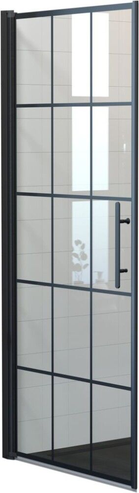 Suihkuovi Camargue Skärgård Kirkas/Musta Ruudukko 80 x 198 cm