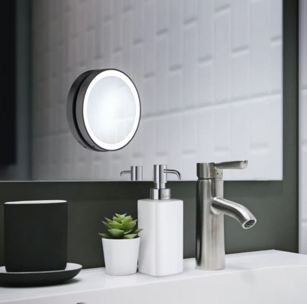 Meikkipeili Smebdo Outline Lite 7x imukuppi Mattamusta FB625