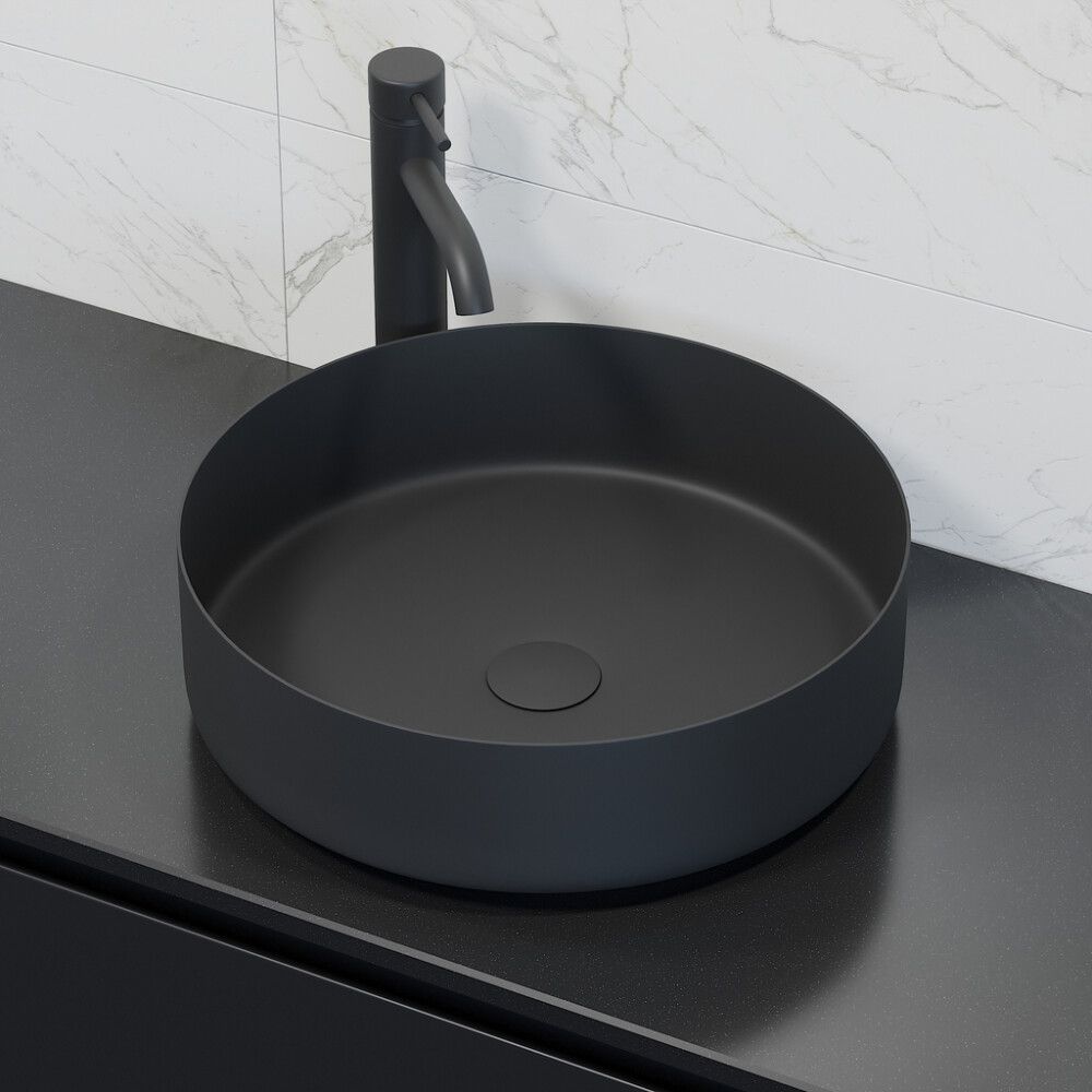 Pesuallas Lidingö Pyöreä Mattamusta