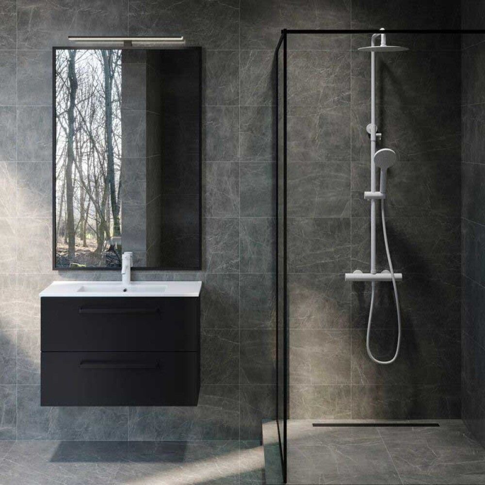 Suihkukokonaisuus Camargue Samsø Dueodde Pyöreä Mattavalkoinen