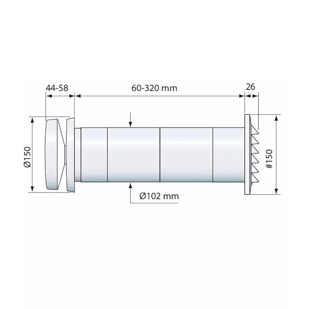 Korvausilmaventtiili Fresh Thermo F100