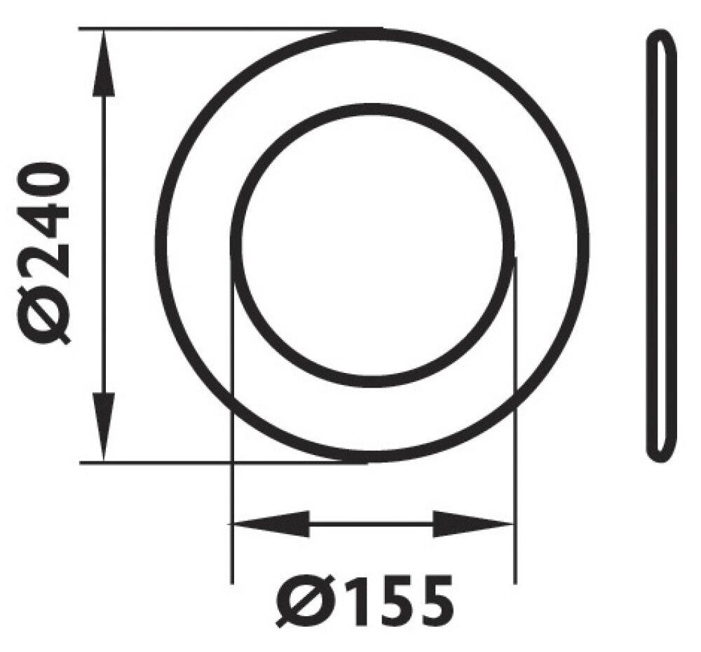 Seinärosetti Aduro musta Ø240 x Ø 155 mm