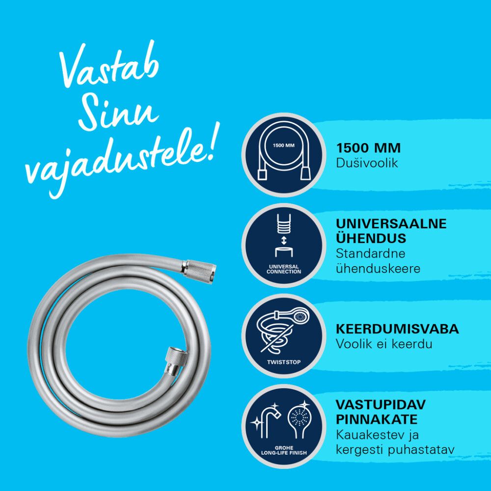 Suihkuletku Grohe Vitalio Flex 1500 mm