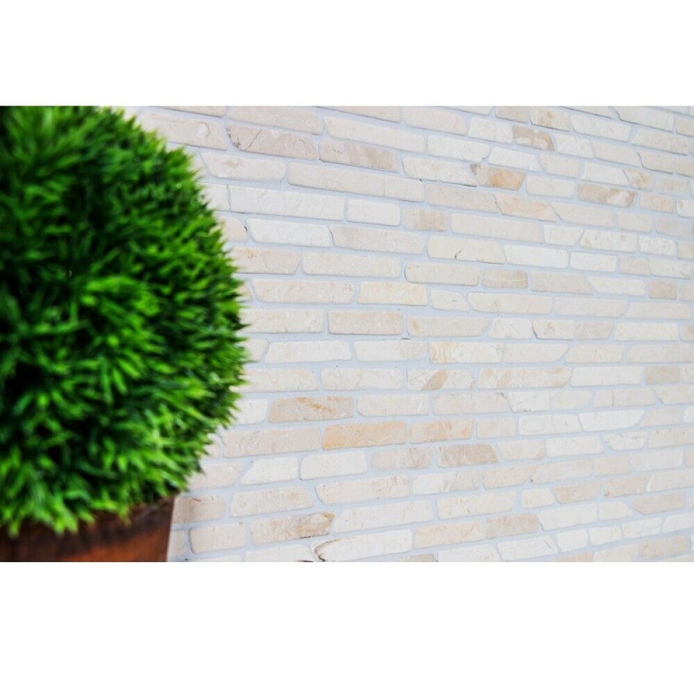 Luonnonkivimosaiikki Brick uni Biancone, valkoinen 30,5 x 30,5 cm