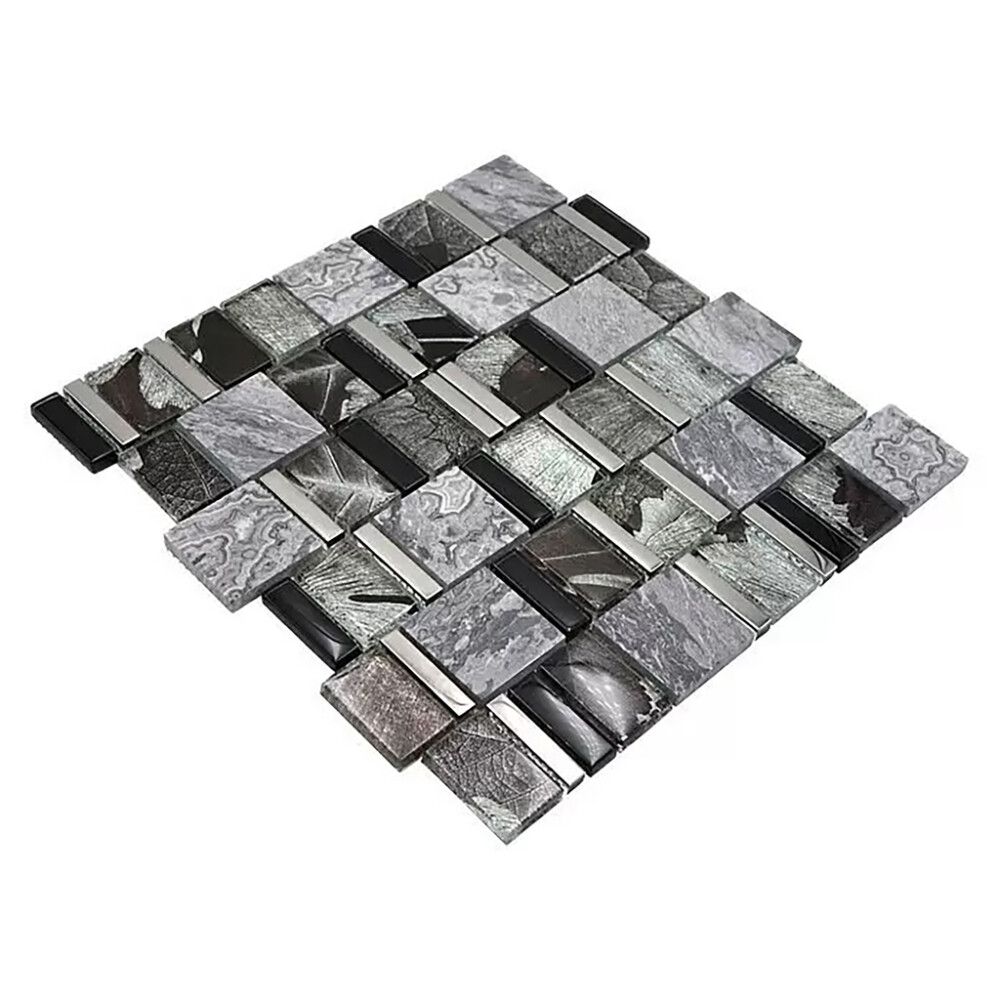 Mosaiikki Multiformat Crystal Mix XCM NIKO10 Harmaa/Musta 29,8 x 29,8 cm