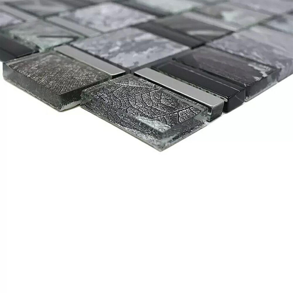 Mosaiikki Multiformat Crystal Mix XCM NIKO10 Harmaa/Musta 29,8 x 29,8 cm