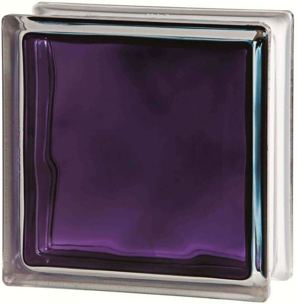 Lasitiili Seves Glassblock Brilly Wave Violetti 19 x 19 x 8 cm