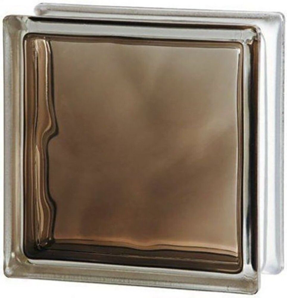 Lasitiili Seves Glassblock Brilly Wave Pronssi 19 x 19 x 8 cm