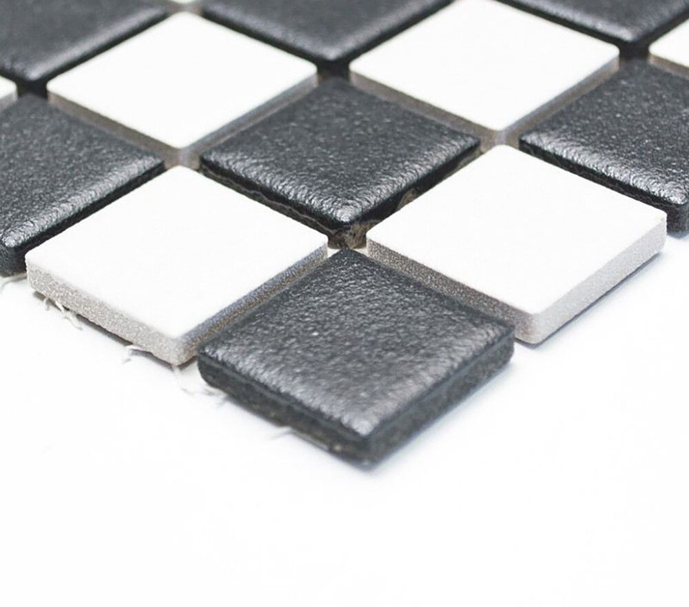 Mosaiikkilaatta Fliesen Quadrat Mix musta/valkoinen 32,6 x 30 cm