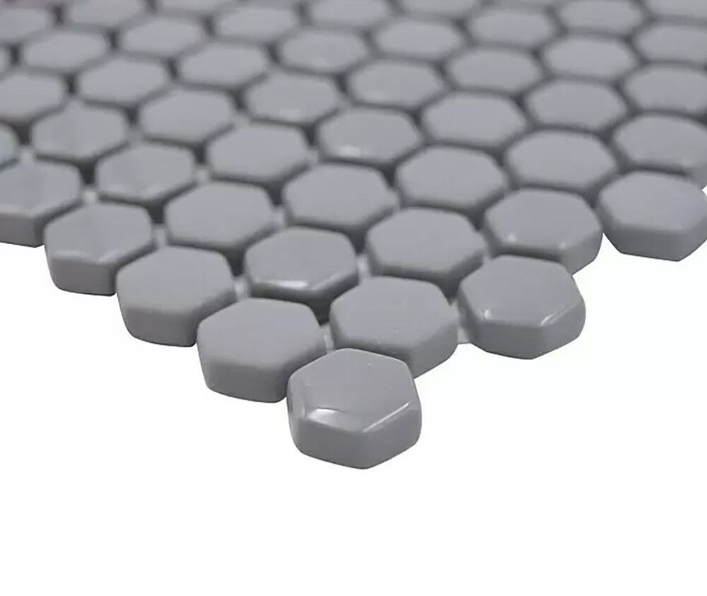 Mosaiikkilaatta Hexagon Cuba HX4GM Harmaa 29 x 29,5 cm