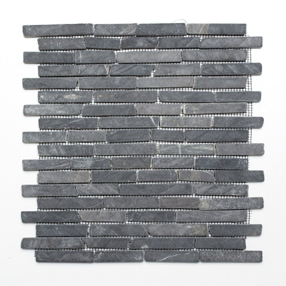 Luonnonkivimosaiikki Brick uni Nero Marquina, harmaa 30,5 x 30,5 cm